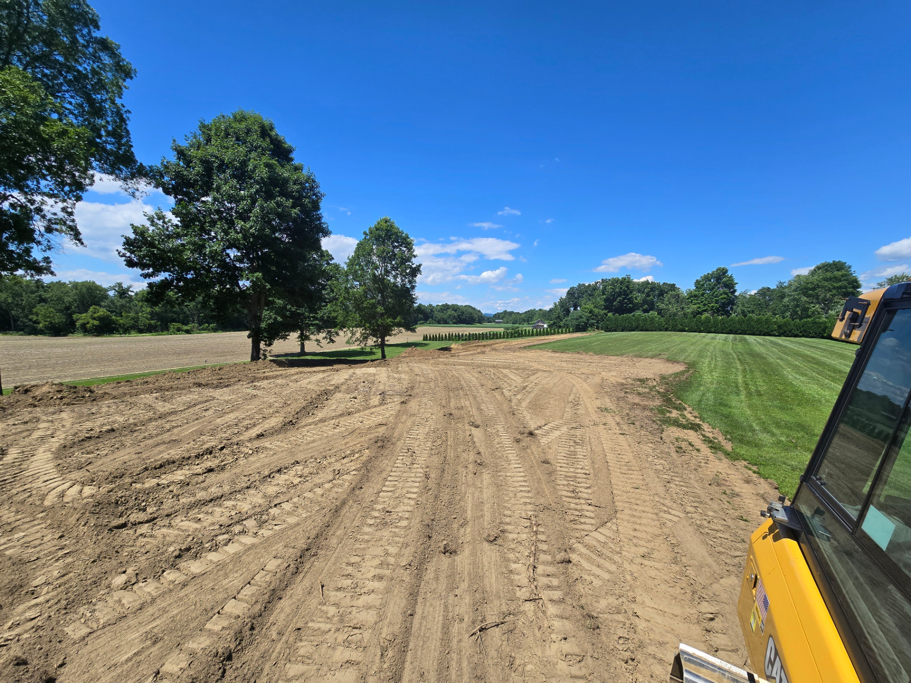 Open-site grading on agricultural land in the Pioneer Valley